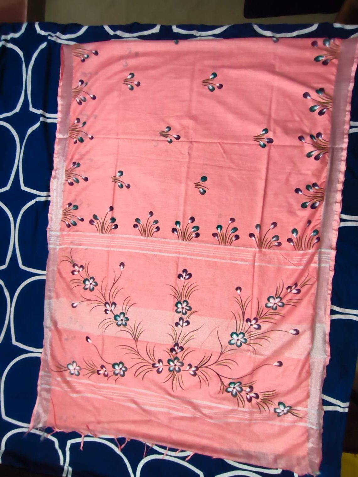 Cotton Slub Brush Paint Saree