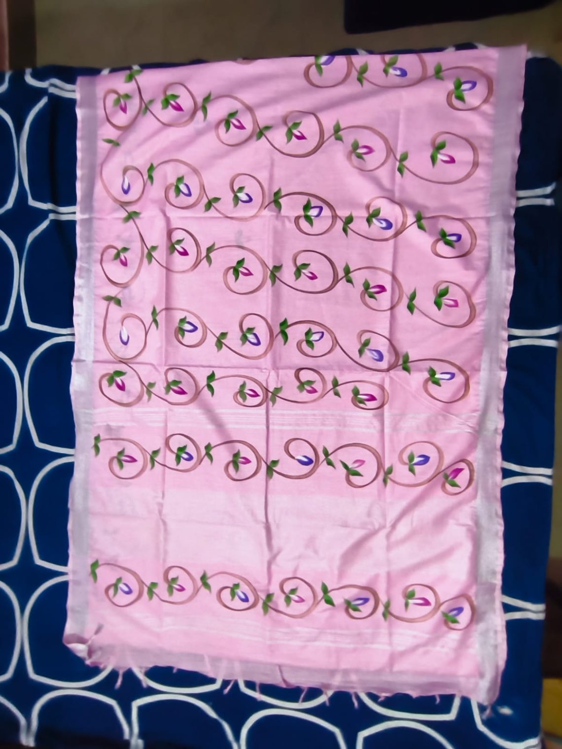 Cotton Slub Brush Paint Saree