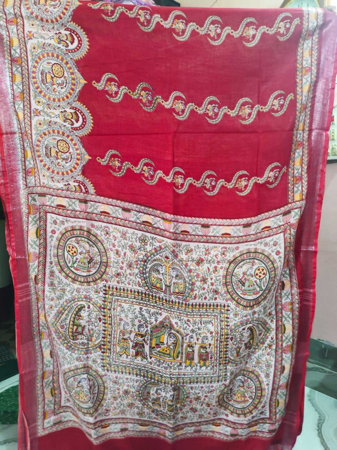 Soft Silk Madhubani Print Saree