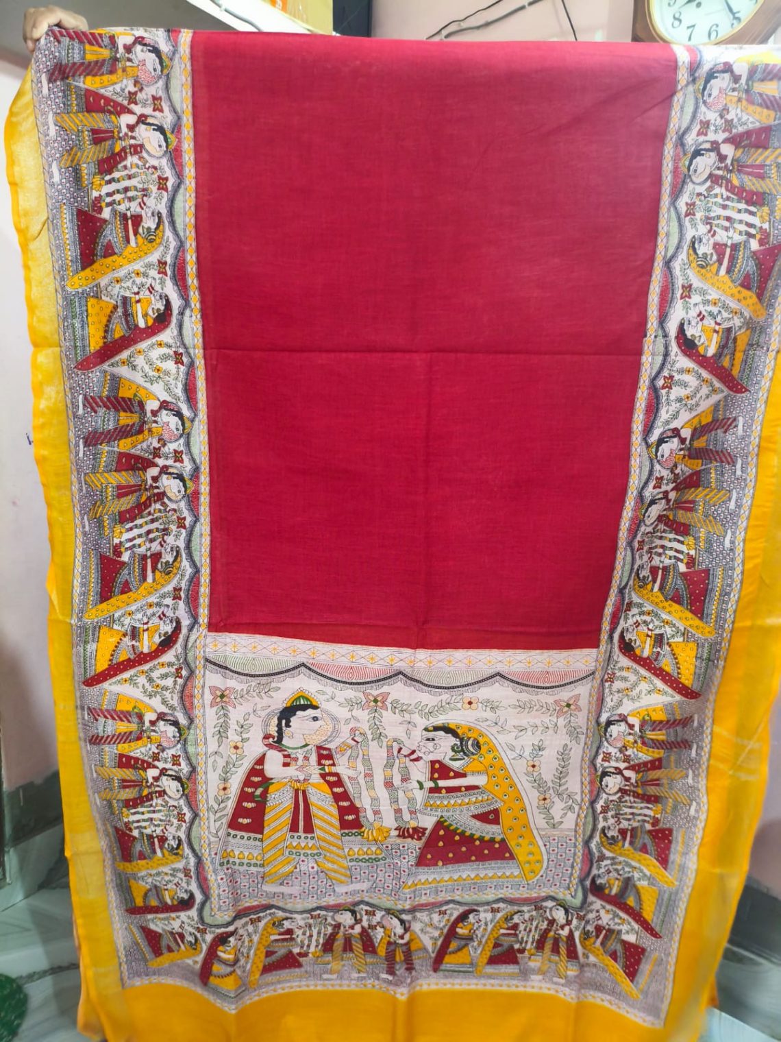 Soft Silk Madhubani Print Saree