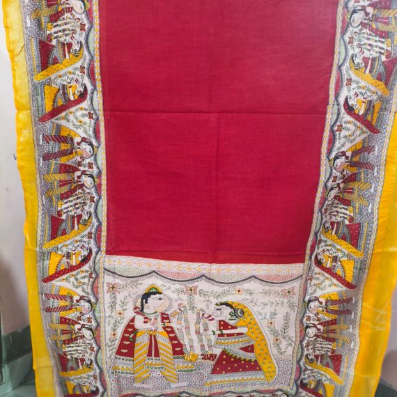 Soft Silk Madhubani Print Saree