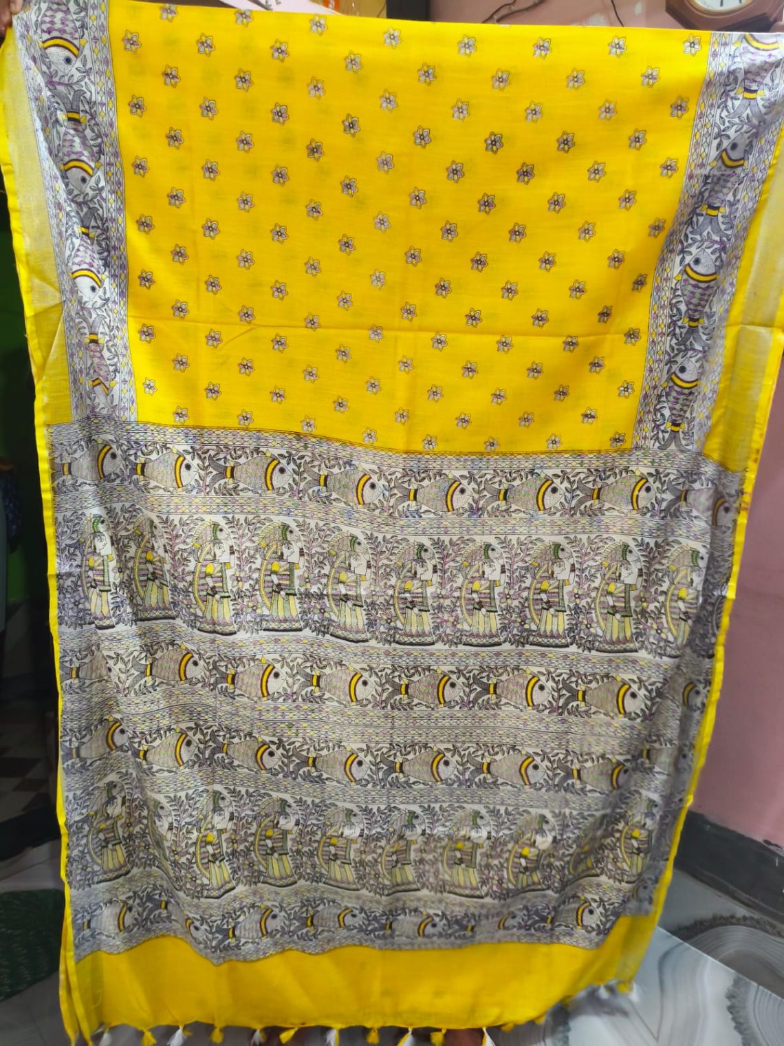 Soft Silk Madhubani Print Saree