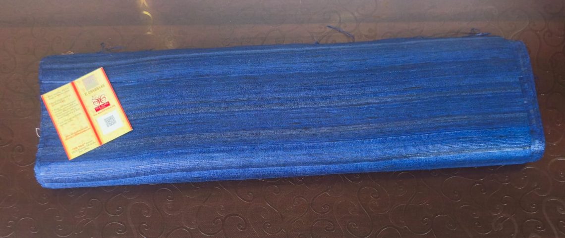 Tassar Ghichcha Blue Fabric